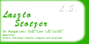 laszlo stotzer business card